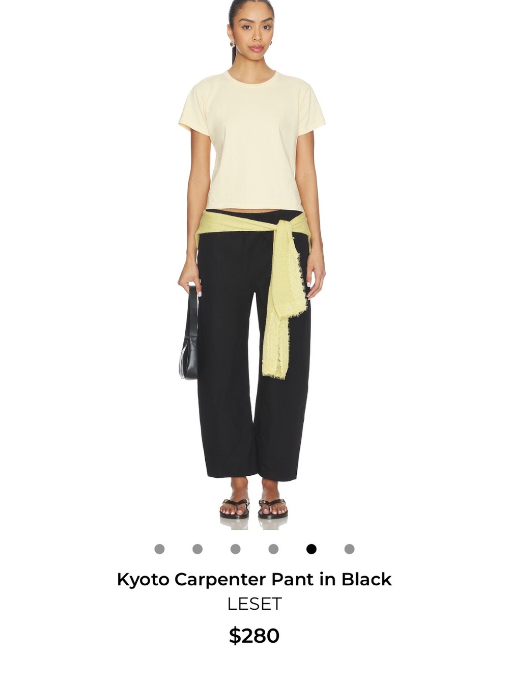 LESET Kyoto Carpenter Pant in Black. Size XS